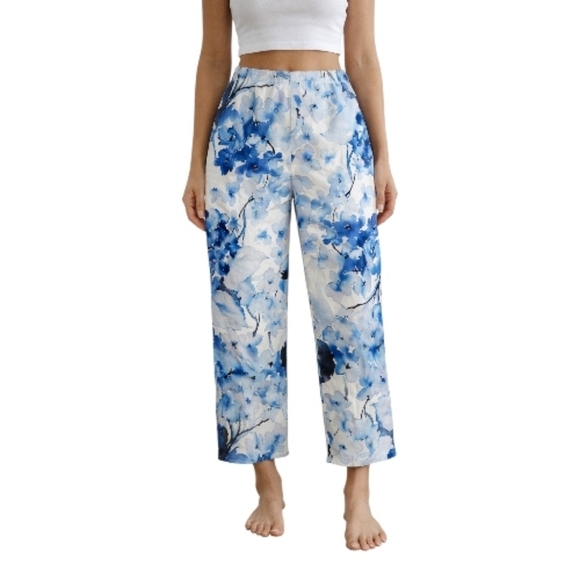 bryn Walker Pants - Bryn Walker Women’s Fioro Cotton Print Blue Capri pants Size Small MSRP $158 NWT